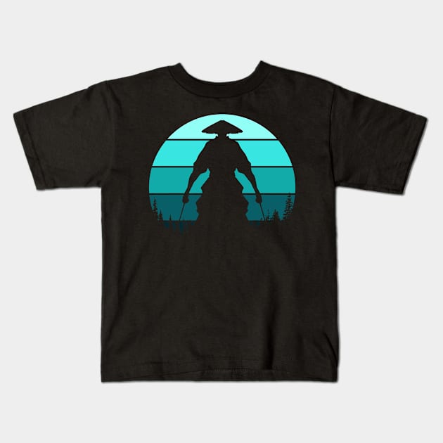 Samurai Silhouette Kids T-Shirt by CrissWild